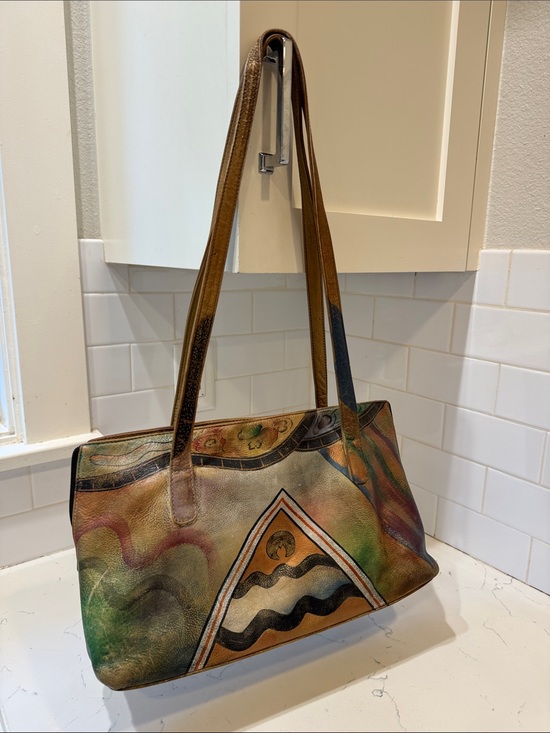 Anuschka Handbags - Anuschka  hand-Painted Multicolor Leather Shoulder Bag